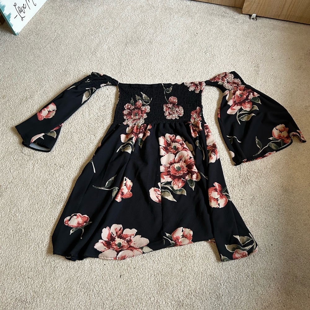 Floral black dress